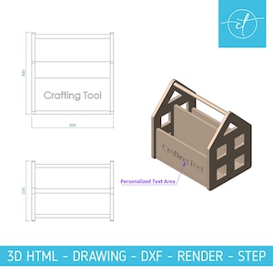 Personalized Kids Bookcase – CNC DIY Plans | DXF + Step + Pdf + Render Files | Digital Woodworking Project