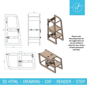 Convertible Montessori Learning Tower – 2-in-1 Step Stool & Kids Table | PDF Svg Dxf CNC Plan