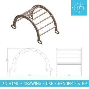Montessori Kletterbogen Plan – DIY Pikler Ring | Pdf-Svg Dxf + 3D Html