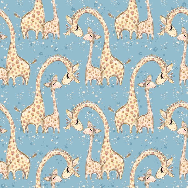 Tissus PREMIUM 100% coton - Motif animaux girafe