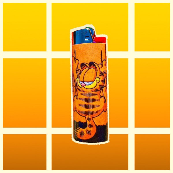 Garfield Bic lighter w wrap/cover/sticker