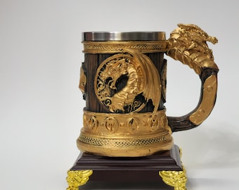 Handgemachte Fantasy Dragon Tasse | Handwerker mittelalterlichen Stil Tankard | Chinesische inspirierte dekorative Becher