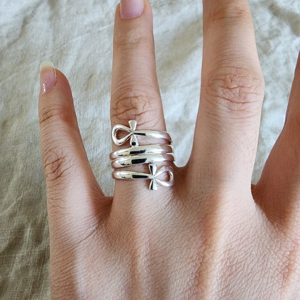 Silver Egyptian Ankh Ring, Gothic Egyptian Goddess Ring, Adjustable Statement Ring, Engagement Gift, Wedding Gift