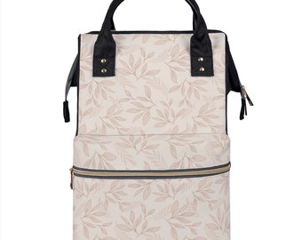 Sac à dos à langer beige Sac à dos pour maman en tissu Oxford pour sac d'hôpital Sac pour maman Sac à dos à langer comme cadeau de douche nouveau-né Sac à dos pour bébé