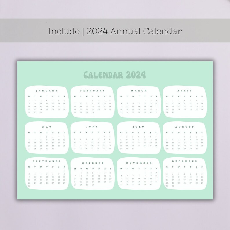2024 Monthly Calendar, 2024 Printable Calendar, 2024 Landscape Calendar