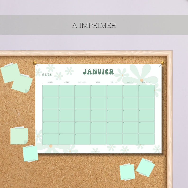 Monthly Calendar 2024, Printable Calendar, Landscape Calendar 2024