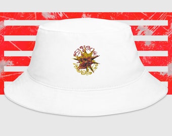 embroidered lagoon Bucket Hat