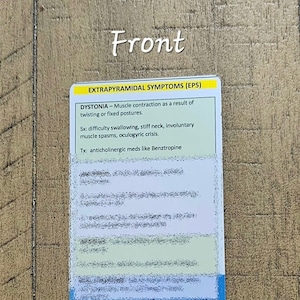 EPS/Sintomas Extrapiramidais/Cartão de Referência de Enfermagem em Saúde Mental/Cartão de Crachá