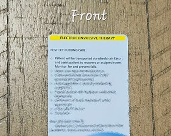 ECT / Electroconvulsive Therapy PRE and POST Nursing Care / Mental Health Nursing Reference Card / Badge Card