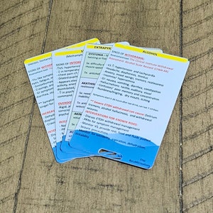 Tarjeta de referencia/tarjeta de identificación de enfermería para uso de sustancias, alcohol, opiáceos, estimulantes, EPS, psiquiatría y salud mental