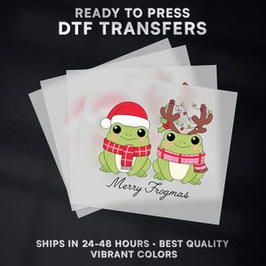 Merry Frogmas Christmas Ready to Press DTF Transfer | Christmas DTF Transfer Ready to Press on Shirt | Christmas DTF Print | #479