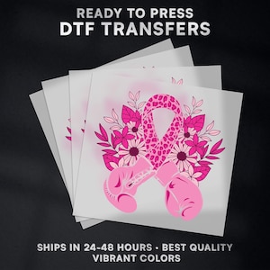 Breast Cancer Ready to Press DTF Transfer | Breast Cancer DTF Transfer Ready to Press on Shirt | Breast Cancer DTF Print | Iron on Transfer