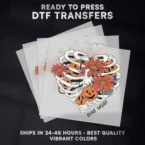Halloween Ready to Press DTF Transfer | Skeleton | Halloween DTF Transfer Ready to Press on Shirt | Halloween DTF Print | Iron on Transfer