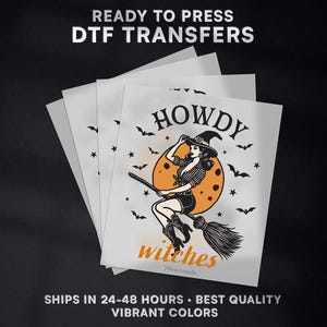 Halloween Ready to Press DTF Transfer | Vintage Witch | Halloween DTF Transfer Ready to Press on Shirt | DTF Print | Iron on Transfer