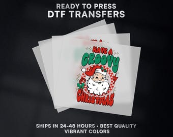 Groovy Santa Christmas Ready to Press DTF Transfer | Christmas DTF Transfer Ready to Press on Shirt | Christmas DTF Print | #565