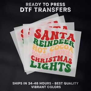 Santa Reindeer Hot Cocoa Christmas Ready to Press DTF-overdracht | Kerst-DTF-overdracht klaar om te drukken op shirt | Kerst DTF-afdruk | #558