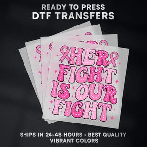 Breast Cancer Ready to Press DTF Transfer | Breast Cancer DTF Transfer Ready to Press on Shirt | Breast Cancer DTF Print | Iron on Transfer