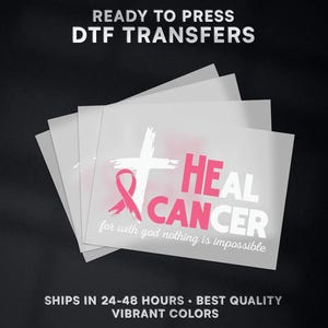 Breast Cancer Ready to Press DTF Transfer | Breast Cancer DTF Transfer Ready to Press | Breast Cancer DTF Print | Iron on Transfer | #133