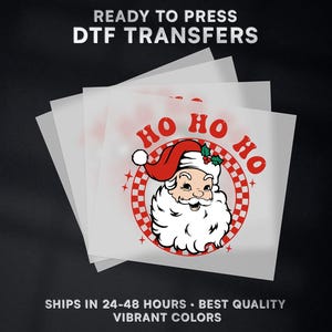 Retro Santa Ho Ho Ho Christmas Ready to Press DTF Transfer | Christmas DTF Transfer Ready to Press on Shirt | Christmas DTF Print | #519