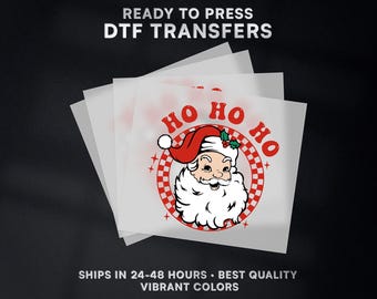 Retro Santa Ho Ho Ho Christmas Ready to Press DTF Transfer | Christmas DTF Transfer Ready to Press on Shirt | Christmas DTF Print | #519