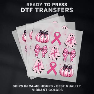 Breast Cancer Ready to Press DTF Transfer | Breast Cancer DTF Transfer Ready to Press on Shirt | Breast Cancer DTF Print | Iron on Transfer