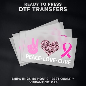 Breast Cancer Ready to Press DTF Transfer | Breast Cancer DTF Transfer Ready to Press on Shirt | Breast Cancer DTF Print | Iron on Transfer