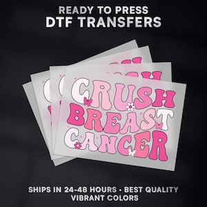 Breast Cancer Ready to Press DTF Transfer | Breast Cancer DTF Transfer Ready to Press on Shirt | Breast Cancer DTF Print | Iron on Transfer