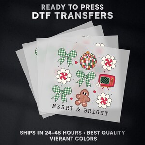 Weihnachten bereit zum Pressen DTF Transfer | Weihnachten DTF Transfer bereit zum Aufbügeln Shirt | Weihnachten DTF Druck | #294