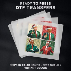 Christmas President Donald Trump Collage Ready to Press DTF Transfer Design | Iron On Transfer | Direct to Film Transfer | #503