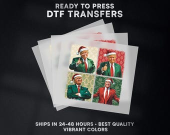 Christmas President Donald Trump Collage Ready to Press DTF Transfer Design | Iron On Transfer | Direct to Film Transfer | #503