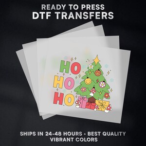 Ho Ho Ho Christmas Tree Ready to Press DTF Transfer | Christmas DTF Transfer Ready to Press on Shirt | Christmas DTF Print | #470