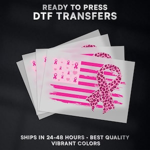 Breast Cancer Ready to Press DTF Transfer | Breast Cancer DTF Transfer Ready to Press on Shirt | Breast Cancer DTF Print | Iron on Transfer