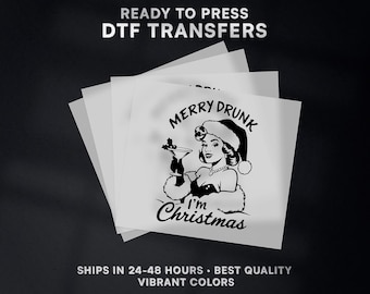 Merry Drunk I'm Christmas Ready to Press DTF Transfer | Christmas DTF Transfer Ready to Press on Shirt | Christmas DTF Print | #580