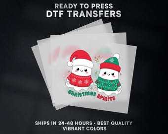 Christmas Spirits Christmas Ready to Press DTF Transfer | Christmas DTF Transfer Ready to Press on Shirt | Christmas DTF Print | #480