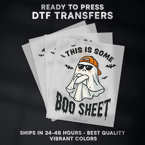 Halloween Ready to Press DTF Transfer | Boo Sheet | Halloween DTF Transfer Ready to Press on Shirt | DTF Print | Iron on Transfer