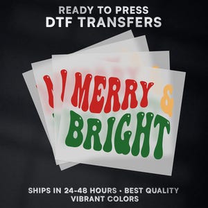 Frohe & helle Weihnachten bereit zum Pressen DTF Transfer | Weihnachten DTF Transfer bereit zum Aufbügeln Shirt | Weihnachten DTF Druck | #557