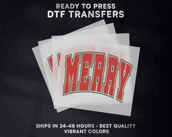 Merry Christmas Ready to Press DTF Transfer | Christmas DTF Transfer Ready to Press on Shirt | Christmas DTF Print | #538