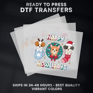 Happy Holidays Christmas Ready to Press DTF Transfer | Christmas DTF Transfer Ready to Press on Shirt | Christmas DTF Print | #472