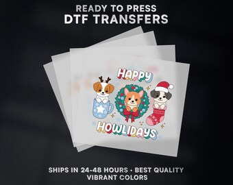 Happy Holidays Christmas Ready to Press DTF Transfer | Christmas DTF Transfer Ready to Press on Shirt | Christmas DTF Print | #472
