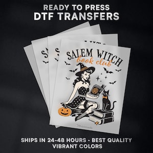 Halloween Ready to Press DTF Transfer | Vintage Witch | Halloween DTF Transfer Ready to Press on Shirt | DTF Print | Iron on Transfer