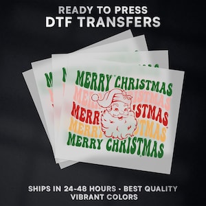 Retro Merry Christmas, klaar om te drukken DTF-overdracht | Kerst-DTF-overdracht klaar om te drukken op shirt | Kerst DTF-afdruk | #536