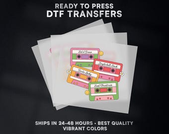 Cassettes Christmas Ready to Press DTF Transfer | Christmas DTF Transfer Ready to Press on Shirt | Christmas DTF Print | #469
