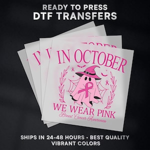 Breast Cancer Ready to Press DTF Transfer | Breast Cancer DTF Transfer Ready to Press on Shirt | Breast Cancer DTF Print | Iron on Transfer
