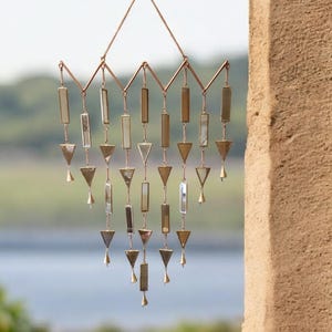 Kinetic Metal Wind Chime, Hanging mirror Chime, Spring Outdoor Garden Decor, Mother's Day gift idea