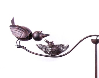 Kinetic Bobble Head metal birds, Rustic Balancer, Spinner, Outdoor Decor, Bird lover GIFT IDEA, Spring Garden decor, Mother's Day gift