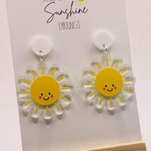 Sunshine Printed Acrylic Dangle Earrings