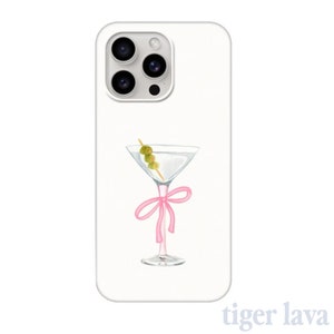 Coquette Cocktail Phone Case, Pink Martini Phone Case, Coquette Phone Case, iPhone 15 14 13 12 11 Pro Max, Samsung Galaxy S23 S22 S21 Case