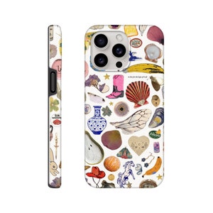 Eclectic Trinkets Collage Phone Case, Cute Vintage Collage Phone Case, iPhone 11 12 13 Mini 14 15 Pro Max Tough Case, Samsung Galaxy S23 S22