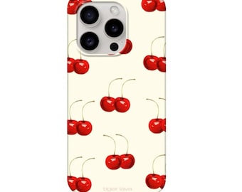 Cherry Pattern Mirror Phone Case for iPhone 15 14 13 12 11 11 Pro