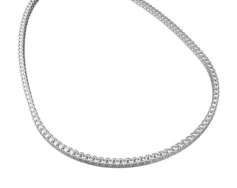 Tennis chain "WIMBLEDON" in 18 carat white gold, length 42 cm with 163 F-VS diamonds - total weight 2.93 ct RILEG certificate of authenticity